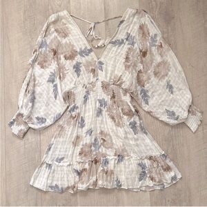 LoveStitch Cream and Blush Pink Floral Dress Sz Sm